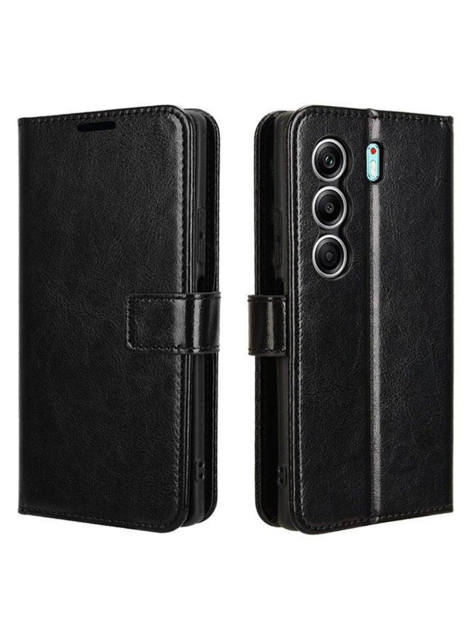 ثلاثة نمور لـ TECNO Camon 40 Pro 5G Case ، PU الجلد المواد ، المغناطيسية كل شيء شامل حالة الهاتف الوقائي لـ TECNO Camon 40 Pro 5G ، الأسود. - Image 1